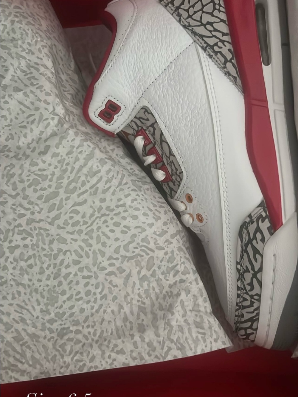 Jordan Retro Low-Top Sneakers in White, Red and Gray